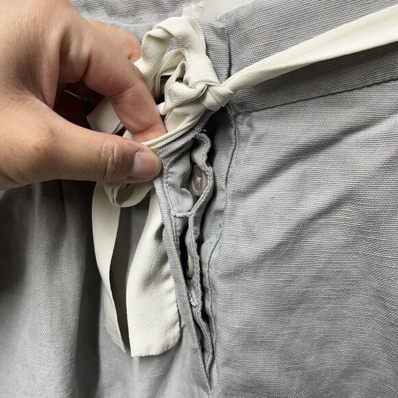 Wilfred Aritzia Allant Cropped Tie-waist Linen Blend Trousers Womens Sz 4 Pants - Picture 8 of 14